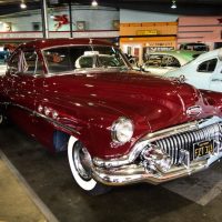 red vintage car at the Automobile Driving Museum in El Segundo, California