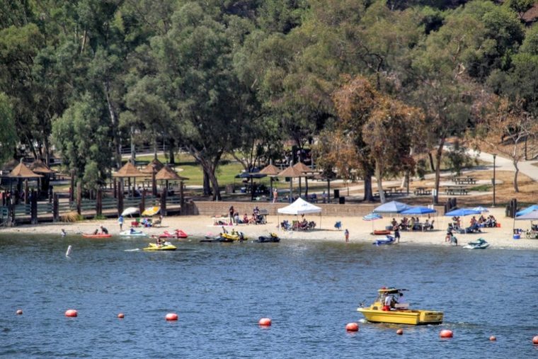 Boating on Puddingstone Lakes in Bonelli Park is one of the fun things to do in San Dimas, California