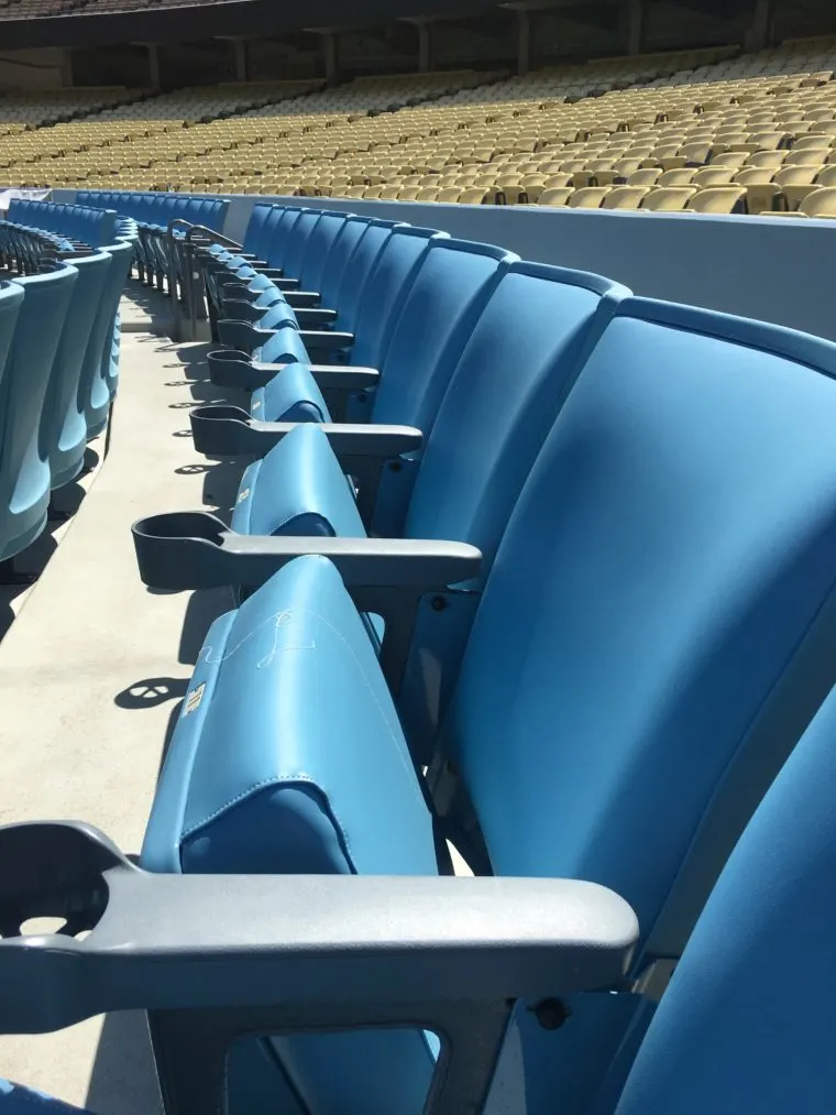 new blue seats at Dodger Stadium
