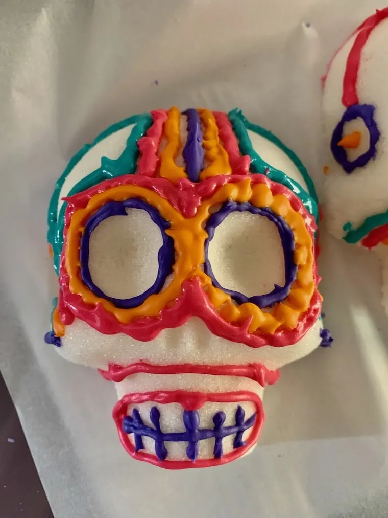 sugar skull decorated for day of the dead