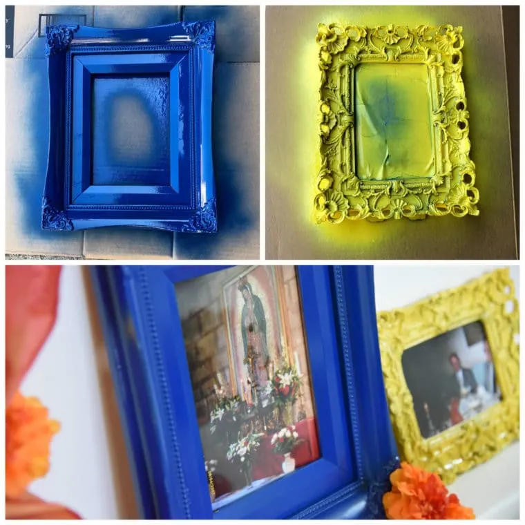 Spray painted picture frames