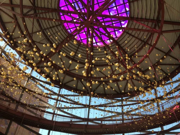 sculpture hanging from the ceiling at the California Science Center