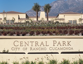 a sign at Central Park in Rancho Cucamonga