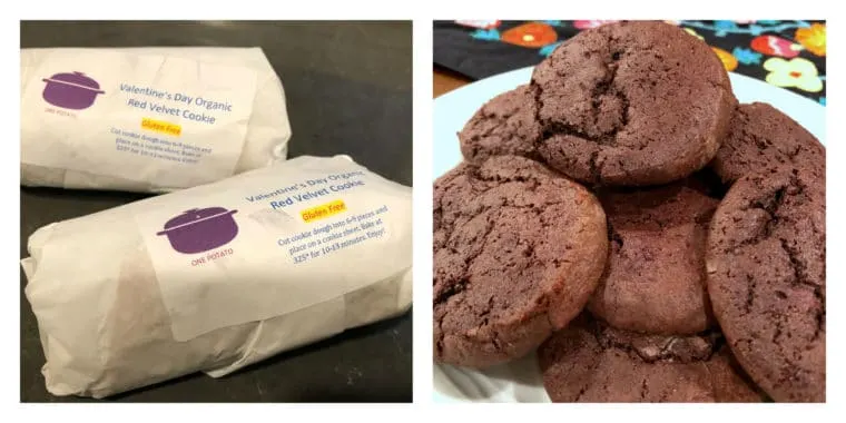 One Potato Box cookie dough and cookies. #onepotato #healthymeals #cookies #redvelvet