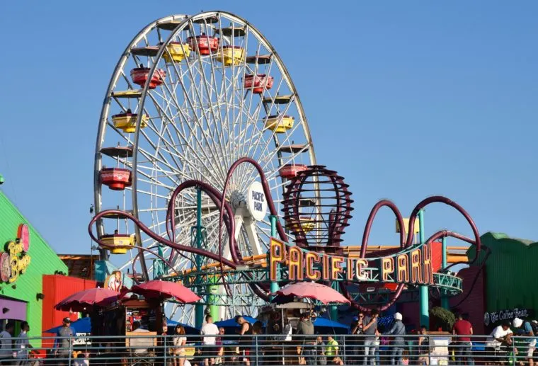 Pacific Park ferris wheel on Santa Monica Pier. 