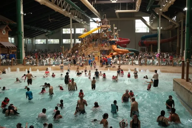 Great Wolf Lodge water park filled with people