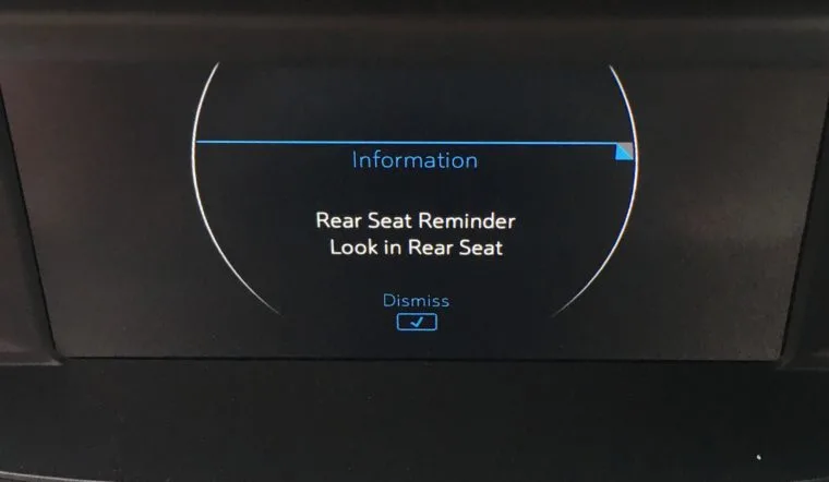 rear seat reminder in Chevy Bolt EV Premier