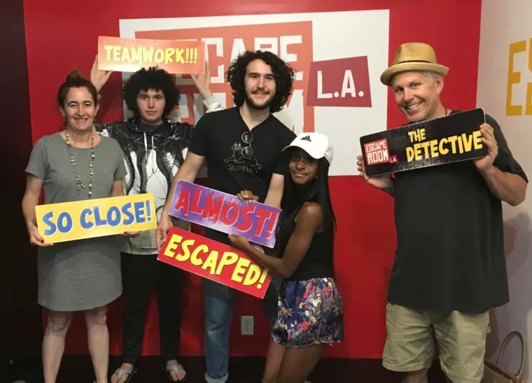group photo at Escape Room LA