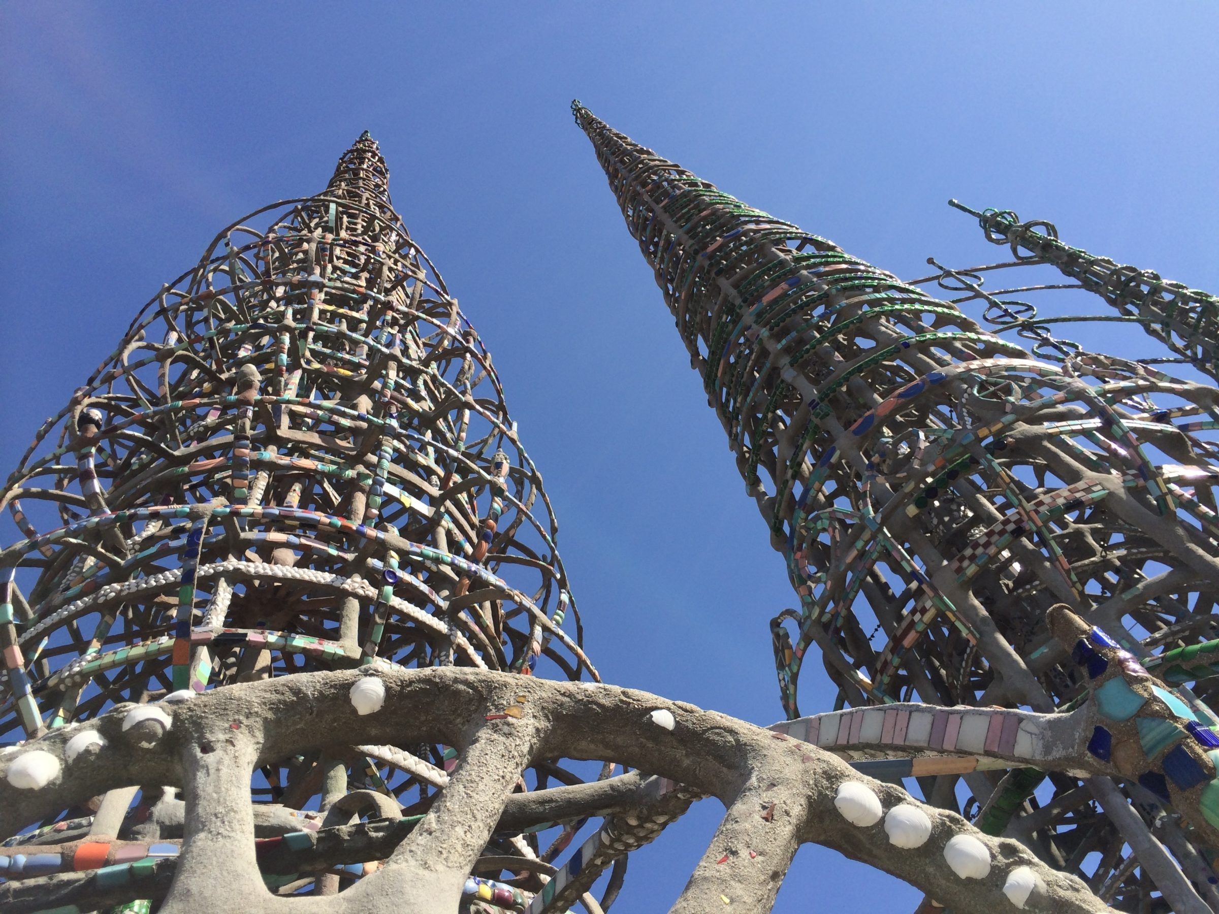 Watts Towers is one of the cool, free things to do in Los Angeles with kids. #losangeles #freelosangeles #thingstodowithkids #southerncalifornia #familytravel