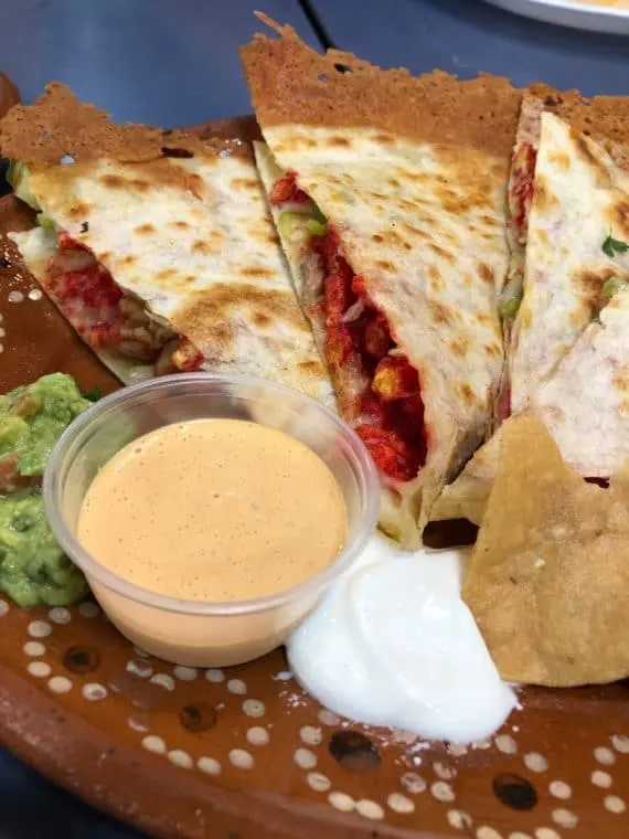 fried cheese taco and quesadilla at cilantrolime restaurant