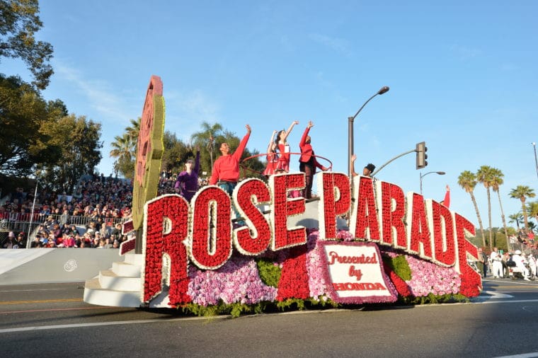 Opening show of the Rose Parade, photo courtesy of the Tournament of Roses