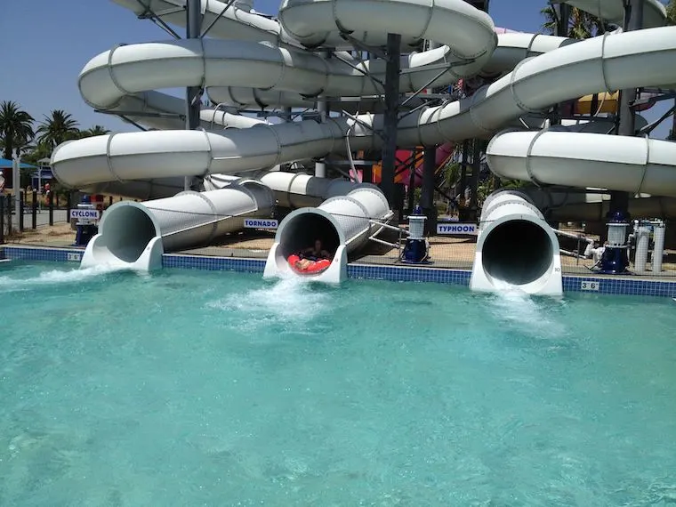 triple water slide at knott's soak city