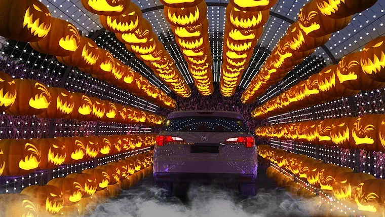 Haunt o ween pumpkin tunnel drive through experience