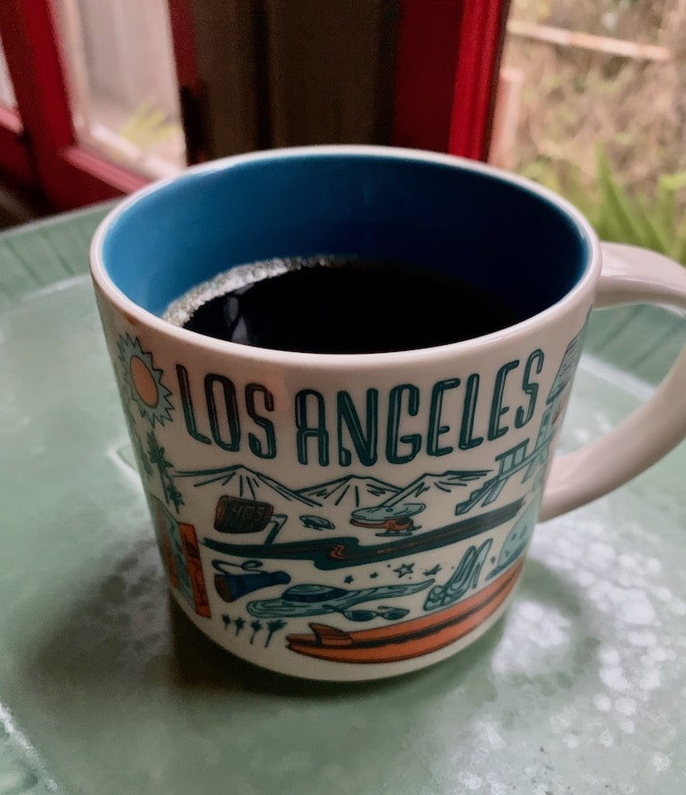 coffee in a Los Angeles mug