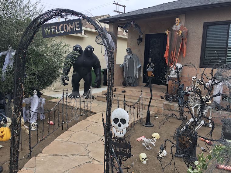 Halloween decorated house
