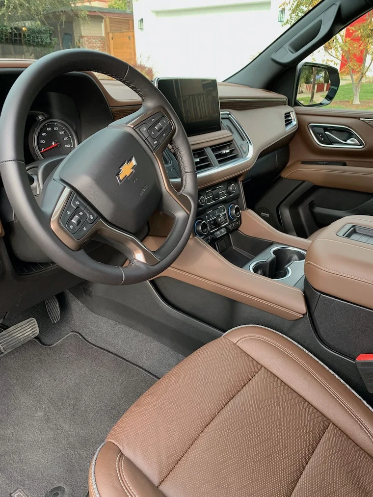 Chevy Suburban interior showing driver's side and console
