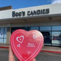 See's candies and chocolate heart