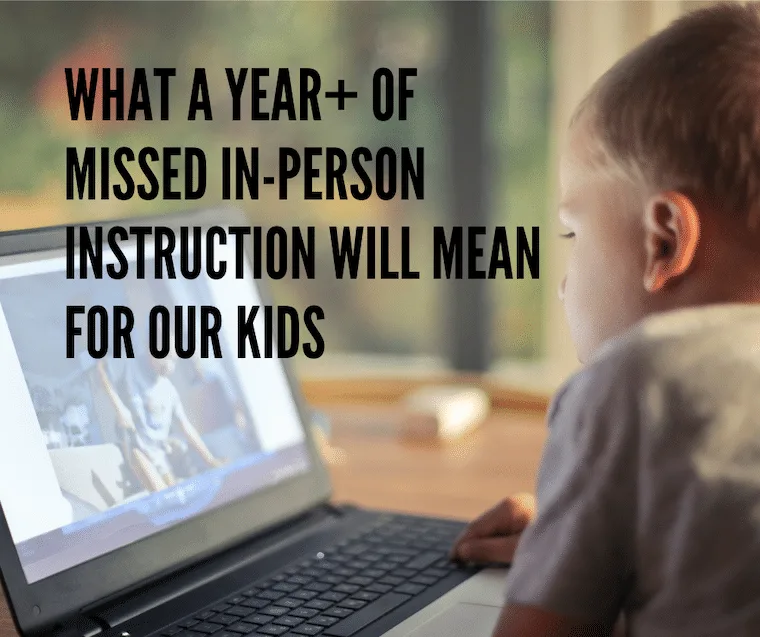 a child looking at a computer screen - essay what a year of missed instruction will mean to our kids