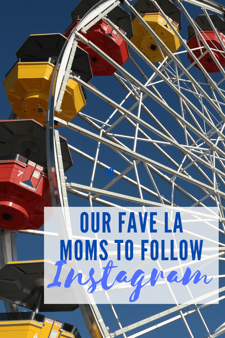 ferris wheel shown from below against blue sky text Our favorite Moms to follow on Instagram