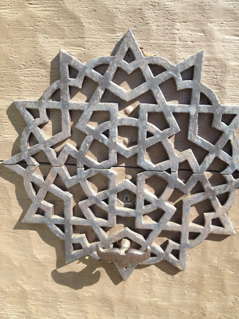 architectural detail at Adamson house in Malibu - metal shaped in star pattern