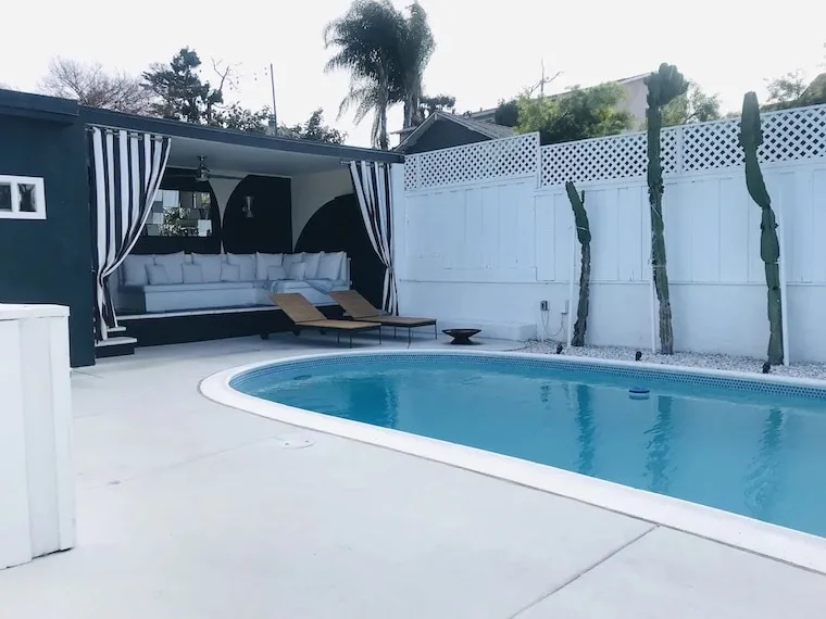 custom home VRBO with pool and cabana