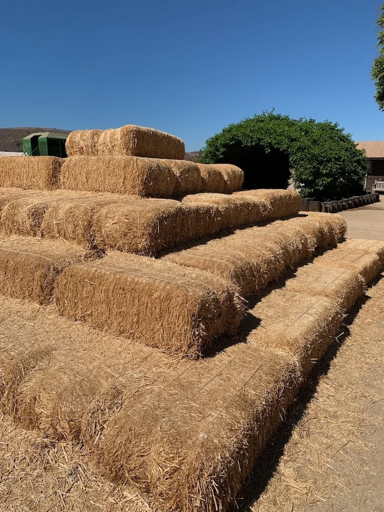 Hay-bale-pyramid-at-Underwood-Family-Farms