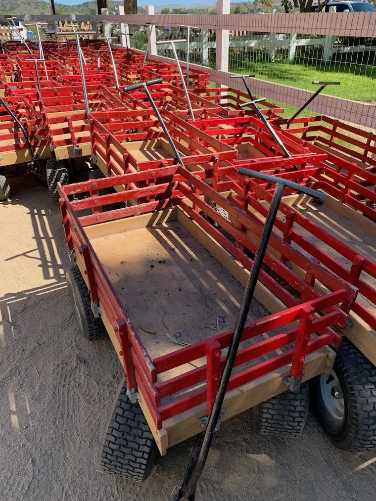 Wagons you can borrow while you're at Underwood Family Farms