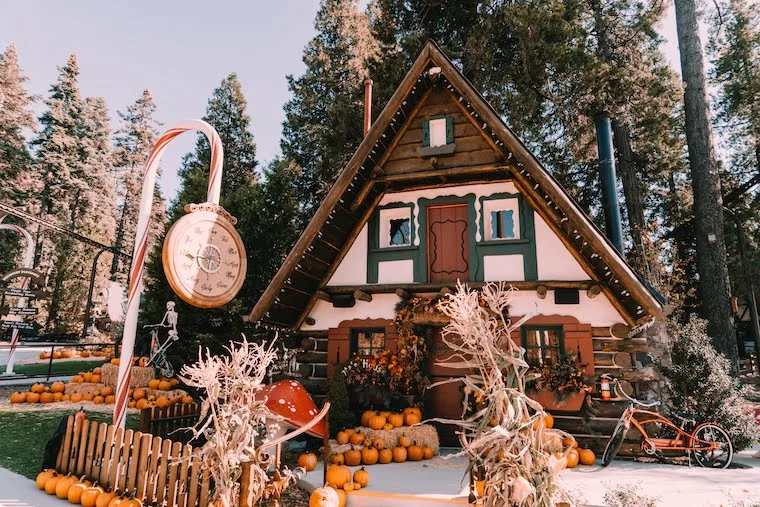 pumpkin in the pines at Skypark Santas village in Big Bear Lake