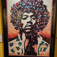 portrait of jimi hendrix made from guitar picks at Ripley's believe it or not in Hollywood