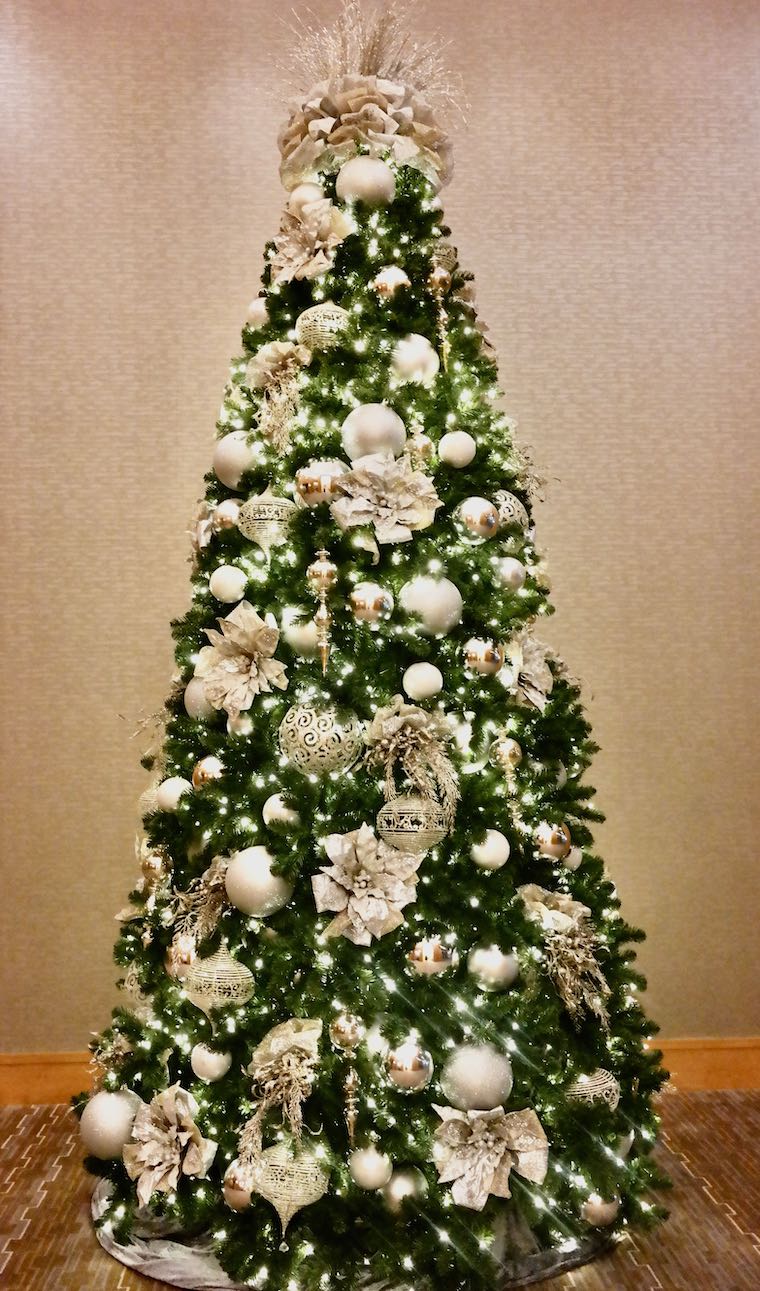 green and white Christmas tree