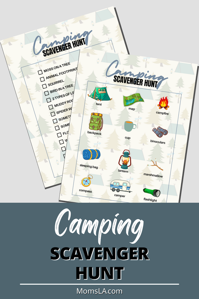 camping scavenger hunt cover page