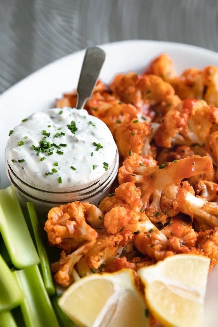 Baked Buffalo Cauliflower from The Forked Spoon