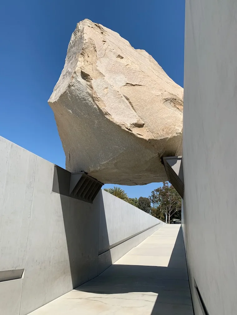 giant boulder/sculpture called Levitated Mass at LACMA