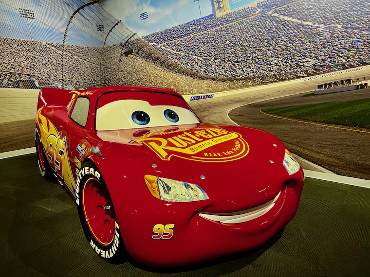 life-sized Lightning McQueen at the Petersen Automotive Museum