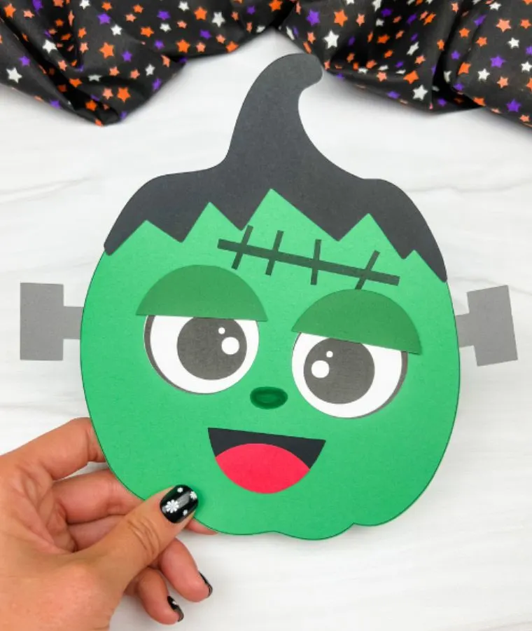 Frankenstein Pumpkin Craft For Kids [Free Template]