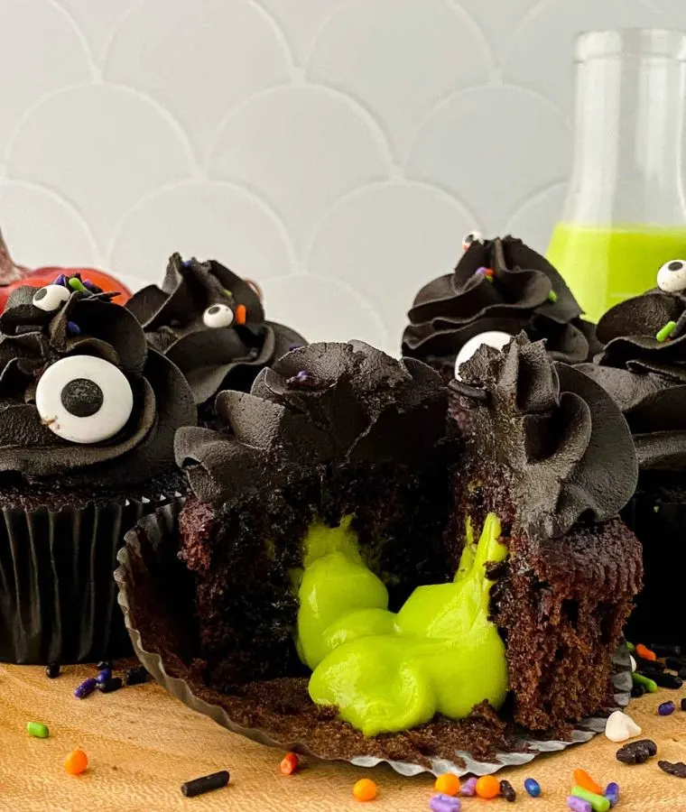 Ghostbusters Green Slime Filled Halloween Cupcakes