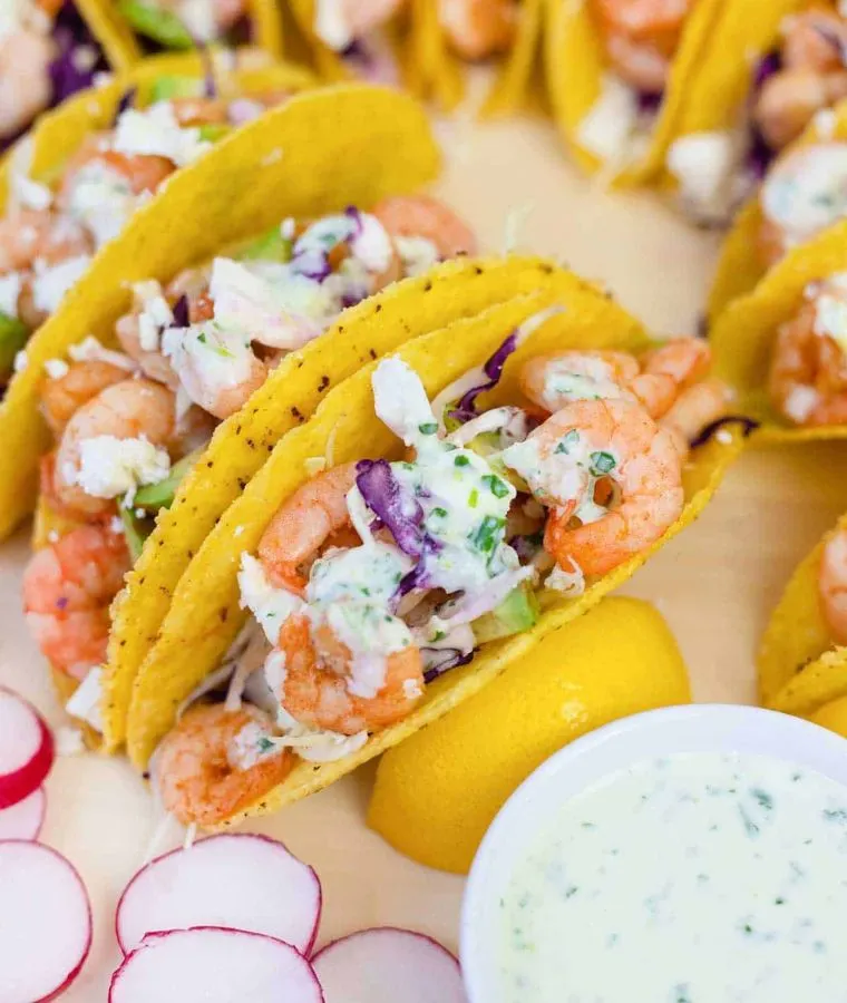 Best Mexican Shrimp Tacos with Sour Cream Sauce