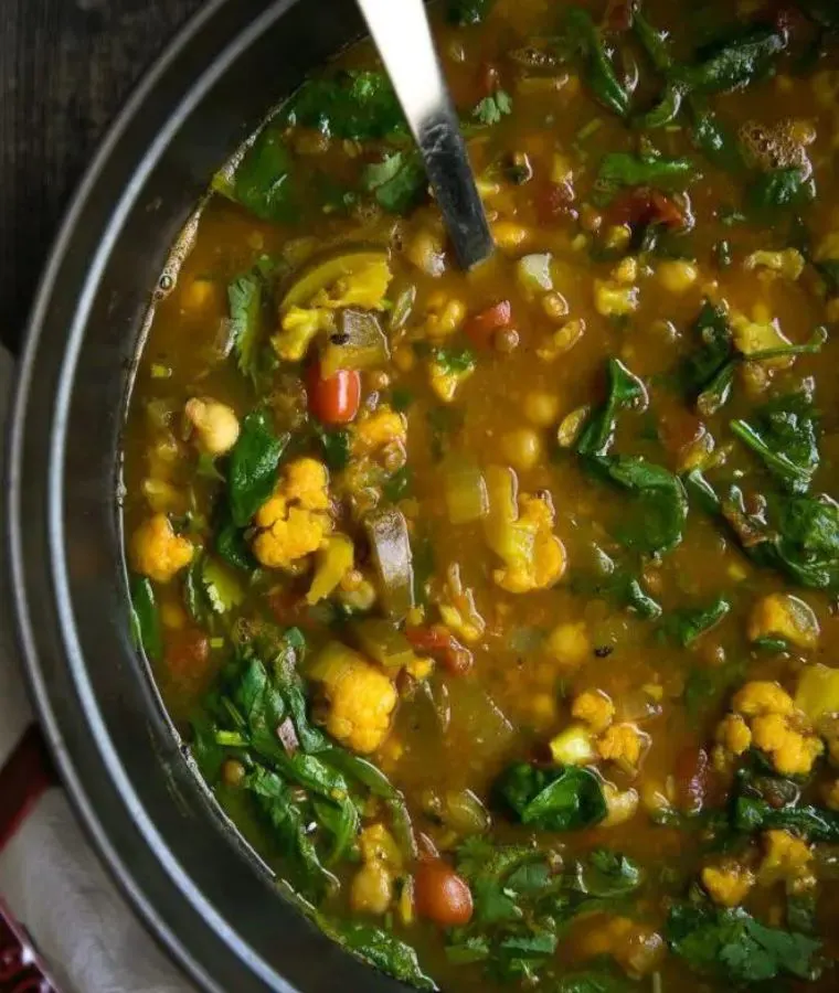 Turmeric Broth Soup with Wild Rice and Vegetables
