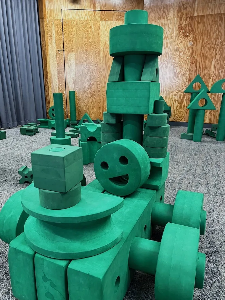 green foam blocks at the Cayton Museum