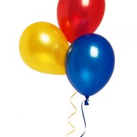 red yellow blue balloons