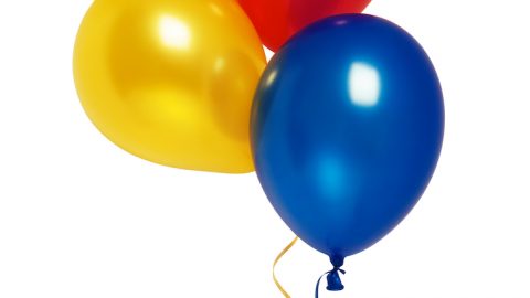 red yellow blue balloons