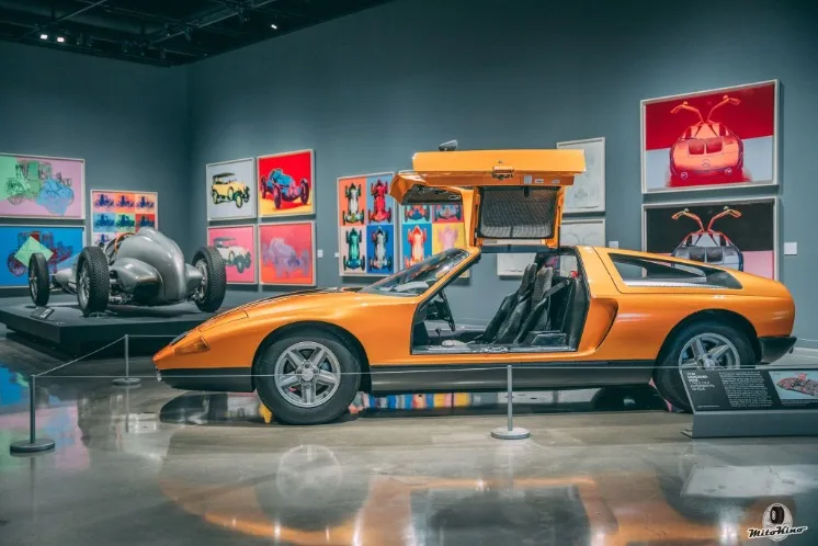 A photo from the Andy Warhol: Cars exhibit at the Petersen Museum, photo courtesy of the Petersen Museum.