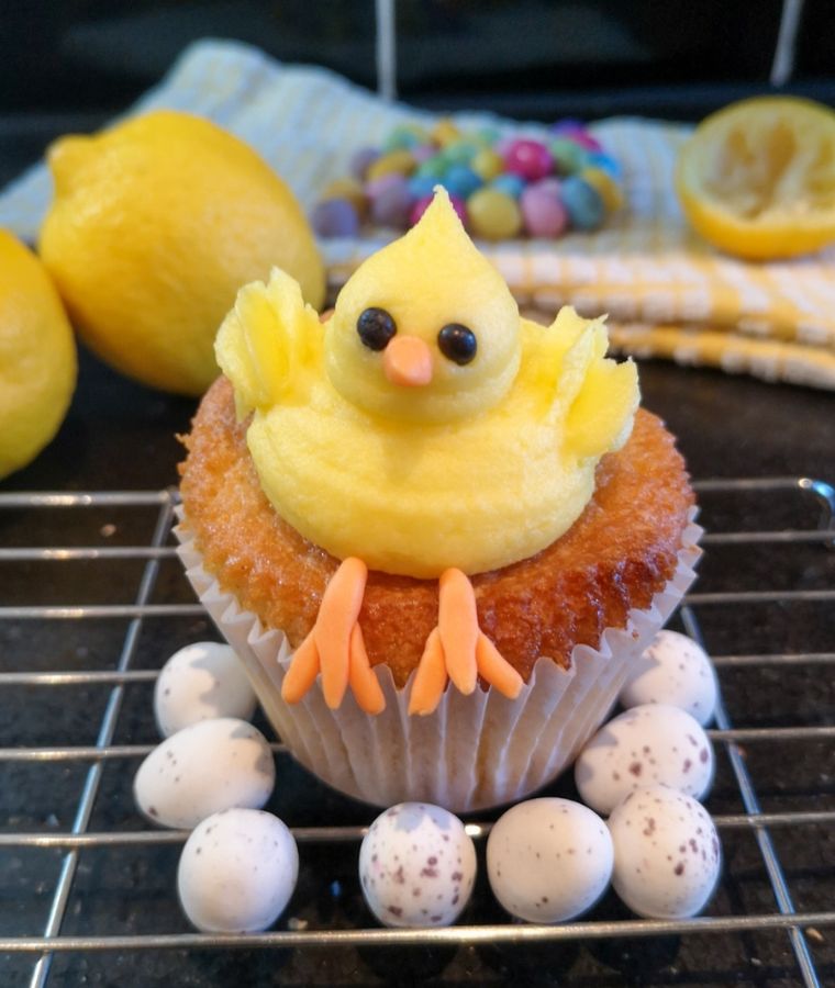 Cute Easter Chick Lemon and Vanilla Cupcakes