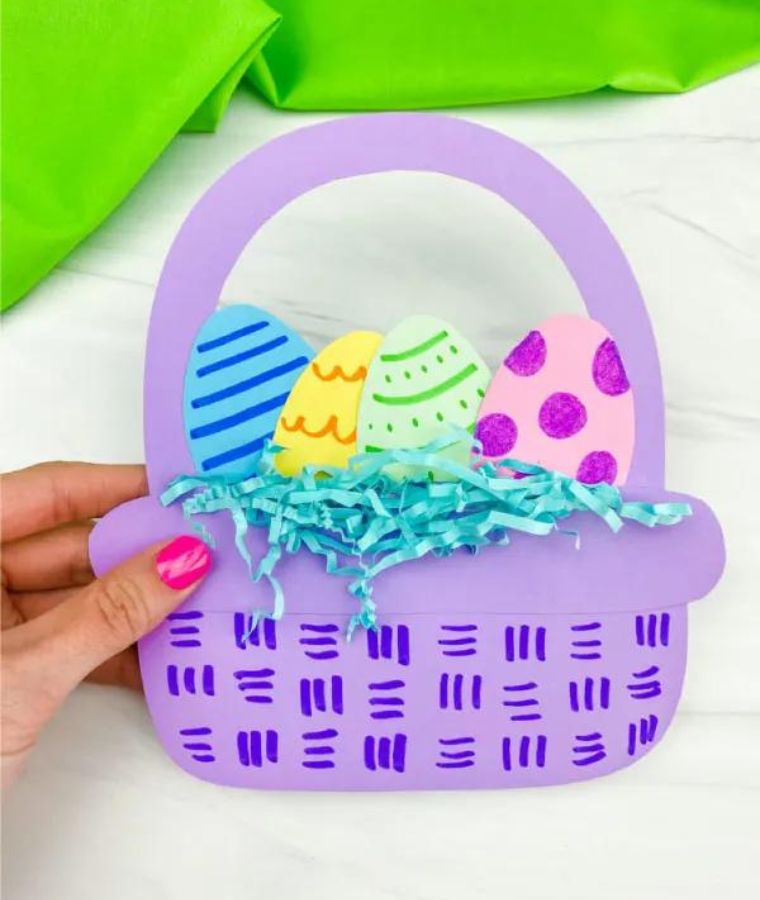 Easter Basket Craft For Kids [Free Template]
