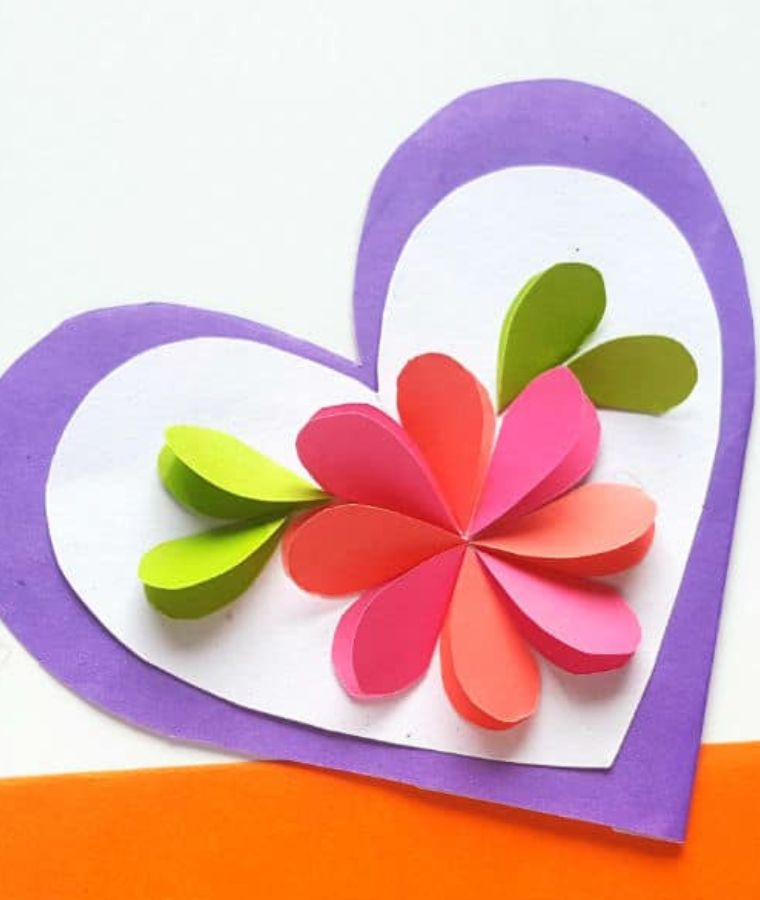 Easy Paper Heart Card Mother’s Day Craft for Teens