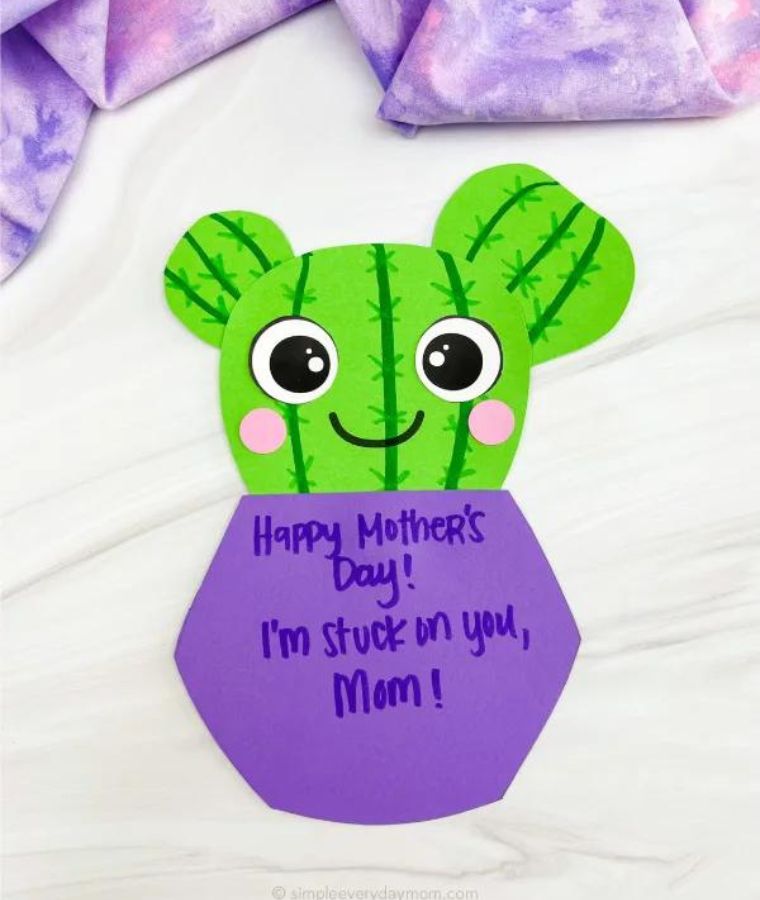 Mother’s Day Cactus Craft [Free Template]