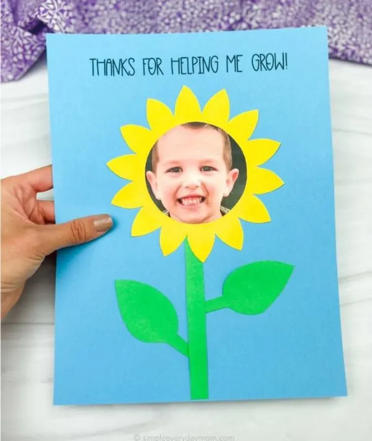 Sunflower Mother’s Day Craft For Kids [Free Template]