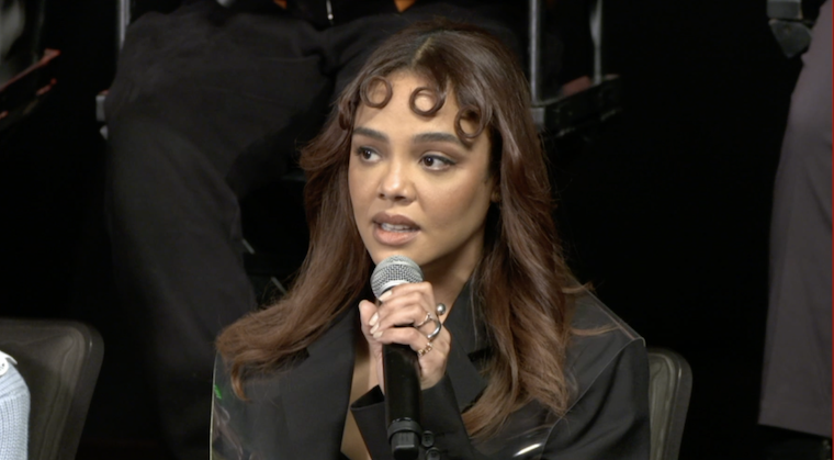 Tessa Thompson at the Creed 3 press conference on Zoom