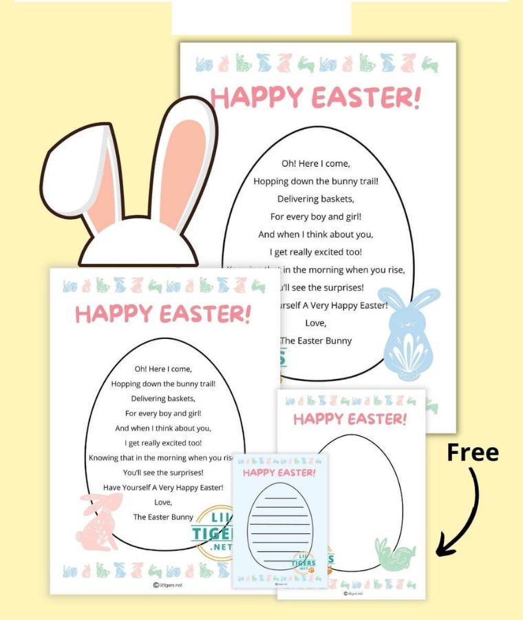 Free Printable Easter Bunny Letter Templates