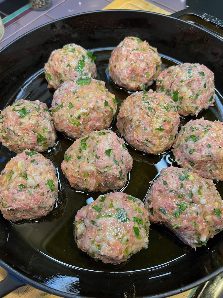 Gluten-free meatballs, ready to bake